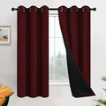 Burgundy Red Blackout Curtains 63 Inches Long for Bedroom 42" Wide (42"W x 63"L (Pack of 2) / Burgundy Red)