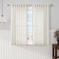 Cream Linen Back Tab Rod Pocket Curtains 52 Inch Length for Small Windows 2 Panels Set Privacy Semi Sheer Neutral Modern Farmhouse Window Curtain Linen Drapes Rustic Curtain Natural 52x52 (52"W x 52"L (Pack of 2) / Natural)