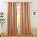 Rustic Linen 102 inch Long Curtains for Living Room (Burnt Orange / 55"W x 102"L (Pack of 2))