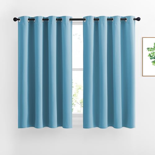 Room Darkening Curtain Panels (Teal Blue / 46"W x 54"L (Pack of 2))