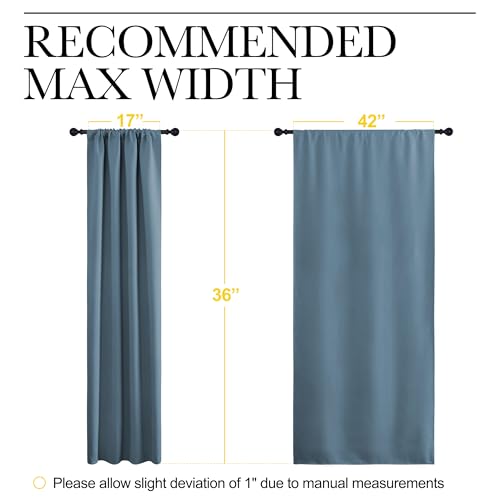 RV Blackout Curtains for Camper Windows (Smoky Blue / 42"W x 42"L (Pack of 2))