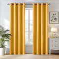 Yellow Blackout Bedroom Curtains Drapes 96 Inch Long 52"x96" (Yellow / 52"W x 96"L (Pack of 2))