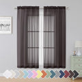 Chocolate Sheer Curtains 63 Inch Length 2 Panels (Chocolate / 42"W x 63"L (Pack of 2))