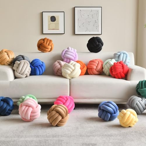 Knot Pillow Ball Milky White 8 Inch Small Decorative Throw Pillow (Small - 8 inches / Milky White)