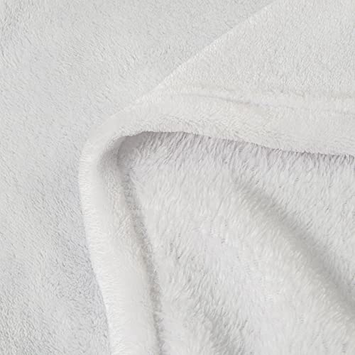 Fleece Blanket Soft Plush King Size Bed Blanket White 108"x90" (White / King(108"x90"))
