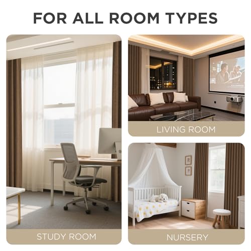 Blackout Curtains for Bedroom (Cappuccino / 52"W x 90"L (Pack of 2))