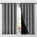 Grey Blackout Curtains 63 Inches Long for Bedroom 62" Wide 2 Pcs (62"W x 63"L (Pack of 2) / Grey)