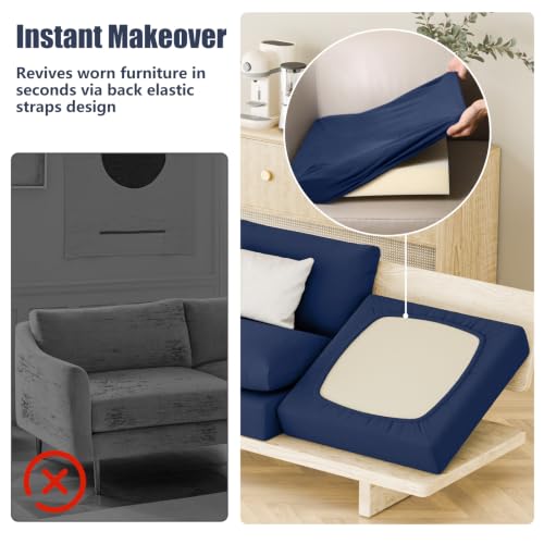 8Pcs Outdoor Cushion Covers (Navy-blue / Square-small + Square)