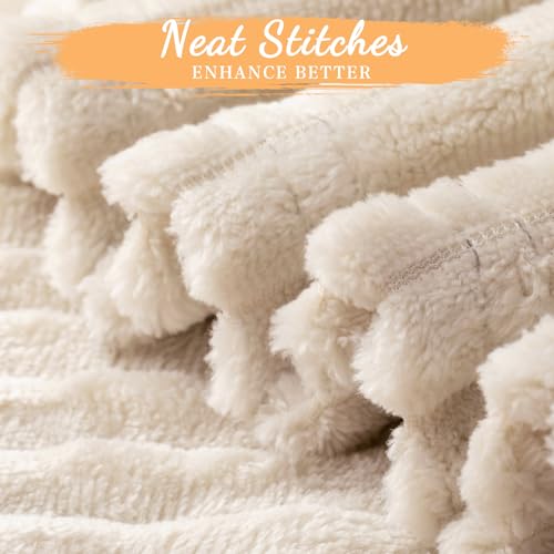 6 Pcs Flannel Blankets Bulk (Beige)