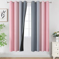 Ombre Grey and Pink Blackout Curtains for Bedroom 72 Inch (Grey and Pink / 52"W x 72"L (Pack of 2))