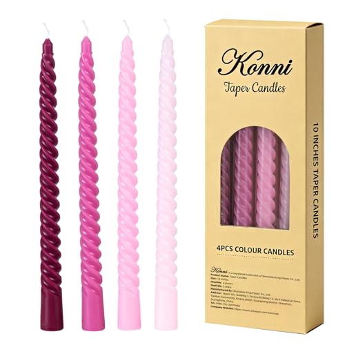 Spiral Taper Candles (Pink)