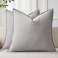 Fall Light Grey Linen Throw Pillow Covers 22x22 Set of 2 (Light Grey / 22" x 22" (Pack of 2))