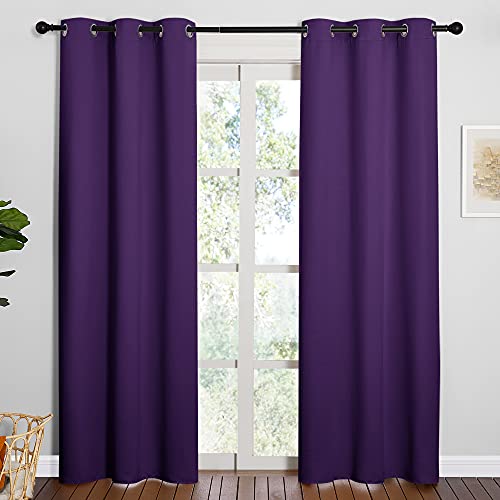 Triple Weave Blackout Curtains (Royal Purple / 42"W x 84"L (Pack of 2))