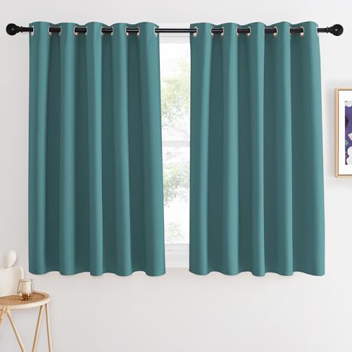 Blackout Curtains 54 Inches Long (Sea Teal / 66"W x 54"L (Pack of 1))