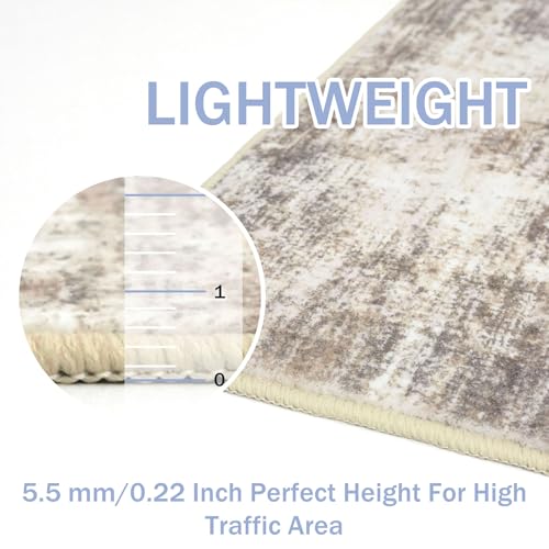 Abstract Runner Rug 3x14 Ft Washable Runners for Hallways (Gold/Yellow/Brown/Beige/White / 3' x 14' (Rectangular))