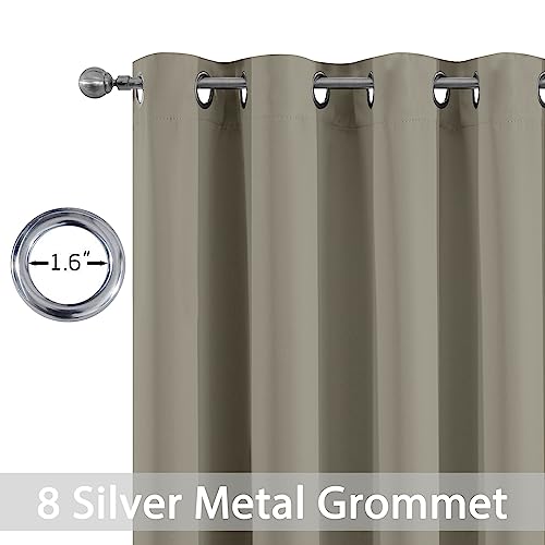 Room Darkening Curtains 52x72 inch Length Taupe (Taupe / 52"W x 72"L (Pack of 2))