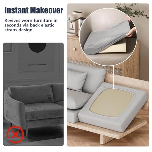 8Pcs Outdoor Cushion Covers (Air-grey / Square-large + Square)