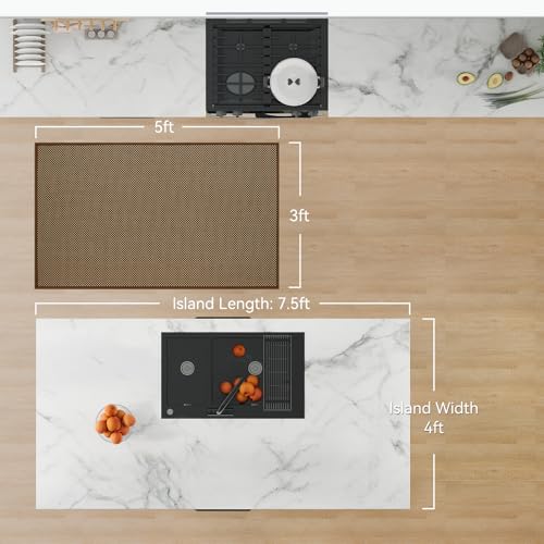 3x5 ft Area Rug Entryway Runner Kitchen Rugs Non Slip Dark Brown (Dark Brown/ Coffee / 3' x 5')