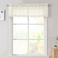Cream Sheer Valances for Windows 14 Inch Length 2 Pcs (Cream / 42"W x 14"L (Pack of 2))