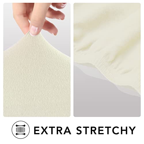 Stretch Loveseat Covers Fleece Couch Covers for Sofa Ivory (Medium Loveseat / Ivory)