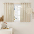 Linen Curtains 40 Inch Length 2 Panels (Linen / 34"W x 40"L (Pack of 2))