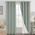 100% Blackout Linen Curtains 108" L 2 Panels Green Bay (Green Bay / 52"W x 108"L (Pack of 2))