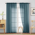 Dusty Blue Sheer Curtains 84 Inches Long 2 Panels (42"W x 84"L (Pack of 2) / Dusty)