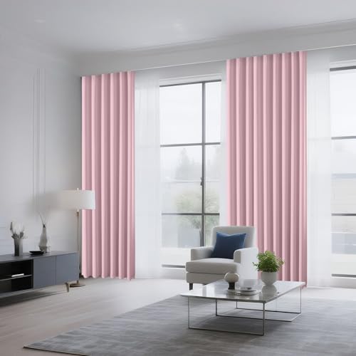 Light Pink Blackout Curtains 96 inch Length 2 Panels Set (Light Pink / 52"W x 96"L (Pack of 2))