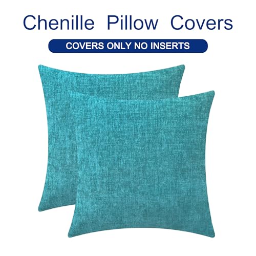 Decorative Couch Throw Pillow Covers 24 X 24 Inches Lake Blue (24" x 24" (Pack of 2) / Lake Blue)