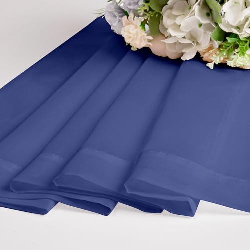 Sheer Curtains 84 Inches Long 2 Panels Set for Bedroom Living Room (Royal Blue / 42"W x 84"L (Pack of 2))
