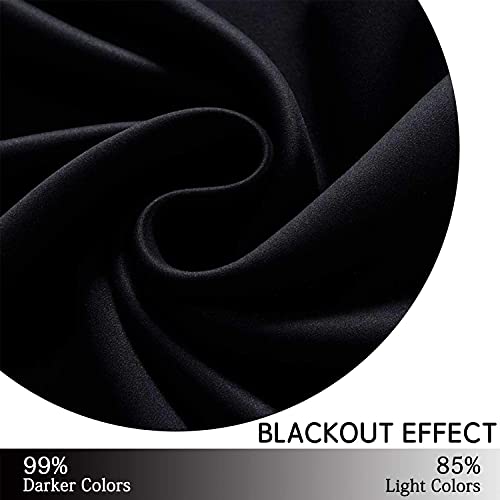 Room Darkening Curtains 42x63 inch Length Black (Black / 42"W x 63"L (Pack of 2))
