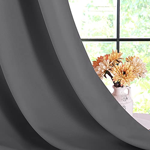 Bedroom Curtains Blackout Drapery Panels (Grey / 70"W x 84"L (Pack of 2))