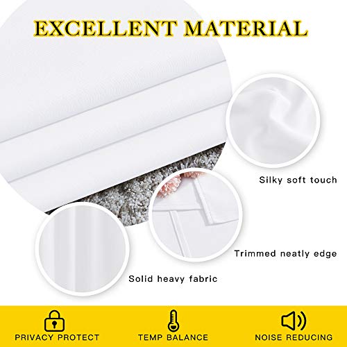 White Window Draperies and Curtains (Pure White / 66"W x 72"L (Pack of 2))