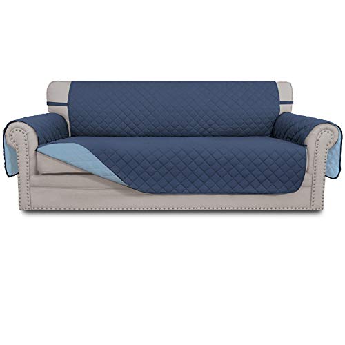 Reversible Couch Cover (Dark Blue/Light Blue / X-Large Sofa)