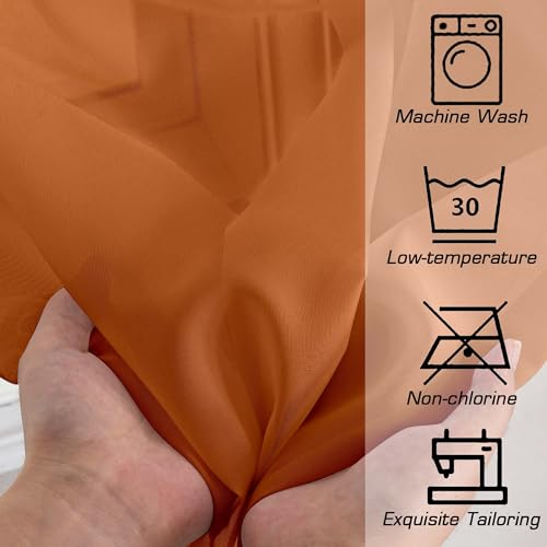 Sheer Orange Curtains (Orange / 42"W x 78"L (Pack of 2))