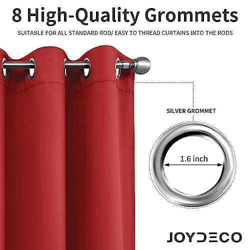 Blackout Curtains 108 Inch Length 2 Panels Set (Red / 52"W x 108"L (Pack of 2))
