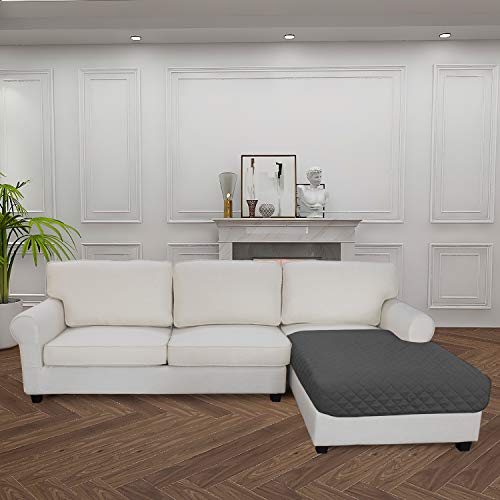 Sectional Couch Covers for Dogs L Shape Sofa Cover Reversible Sofa Slipcover Chaise Lounge Cover Furniture Protector Cover for Pets Dog Cat (42" x 52" / Dark Gray/Dark Gray)