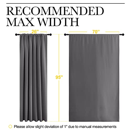 Blackout Curtain Panels for Window (Grey / 70"W x 95"L (Pack of 2))