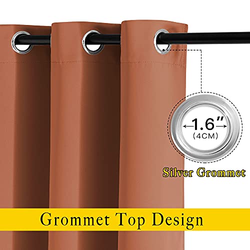 Blackout Burnt Orange Curtains 108 inch Long 2 Panels (Burnt Orange / 52"W x 108"L (Pack of 2))