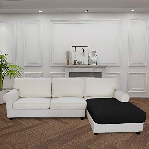 Sectional Couch Covers for Dogs L Shape Sofa Cover Reversible Sofa Slipcover Chaise Lounge Cover Furniture Protector Cover for Pets Dog Cat (42" x 68" / Black/Black)