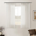 Natural Pinch Pleated Linen Semi Sheer Curtains 54 Inch Length 2 Panels (Natural / 40"W x 54"L (Pack of 2))