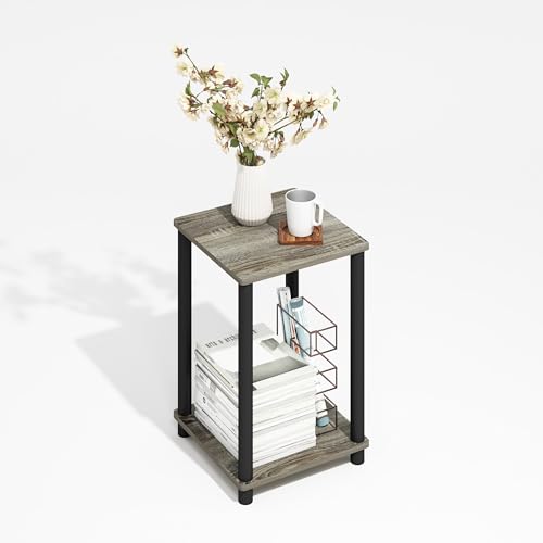 Modern Toolless 2 (Grey Oak / 2-Tier, Round Tubes)