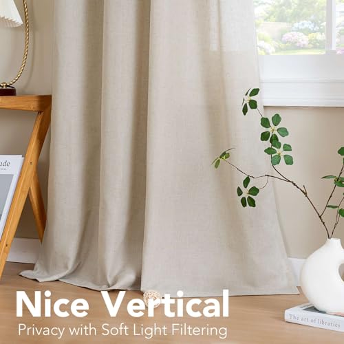Luxurious Natural Linen Curtains (52"W x 63"L (Pack of 2) / Angora)
