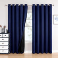 100% Blackout Curtains for Bedroom 84 Inches Long 2 Panels Set (60"W x 84"L (Pack of 2) / Navy Blue)