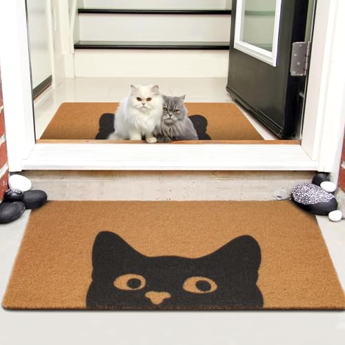 Door Mat Outdoor Indoor Welcome Mats (Cute Cat)