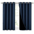 100% Blackout Curtains with Black Liners (Navy / 52"W x 45"L (Pack of 2))