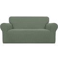 Stretch Oversized Loveseat Couch Covers Washable Greyish Green (Medium-XL Loveseat / Greyish Green)