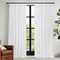 White Velvet Curtains 72 inches with Hook Belt (White / 52"W x 72"L (Pack of 2))