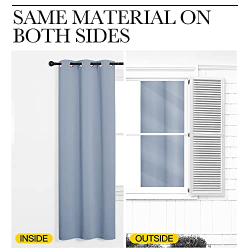 Blackout Window Curtains 80 inch Long (Vintage Blue / 34"W x 80"L (Pack of 2))