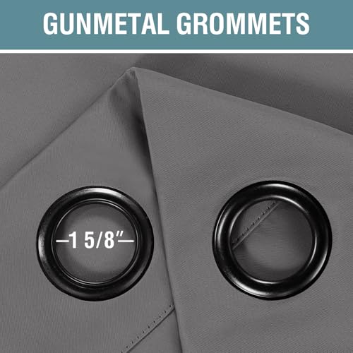 Blackout Curtain for Living Room Thermal Insulated Window Treatment Curtain Extra Long 108 inch Length Energy Saving Solid Grommet Top Blackout Drape (52"W x 108"L (Pack of 1) / Bluish Gray)